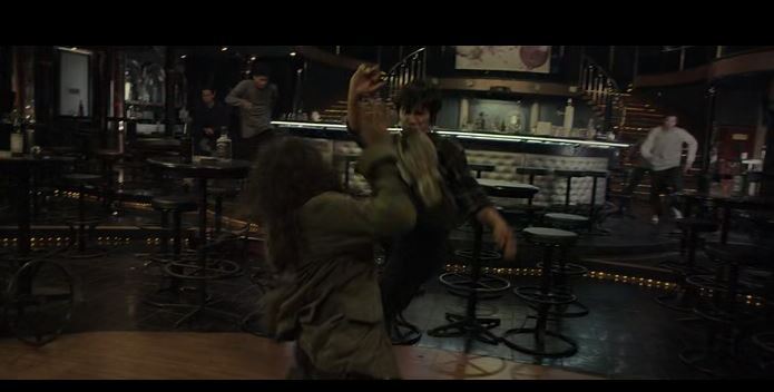 mass fight scene in a bar from Raid 2